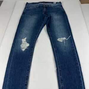 Lucky Brand Jeans Women's 26 Sienna Slim Boyfriend Distressed Blue A Cone Denim